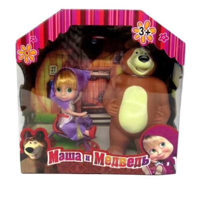 China Hot Selling Educational Masha and the Bear Doll Set Children's Simulation Cartoon Doll Dolls Parent-child Interactive Toys for sale