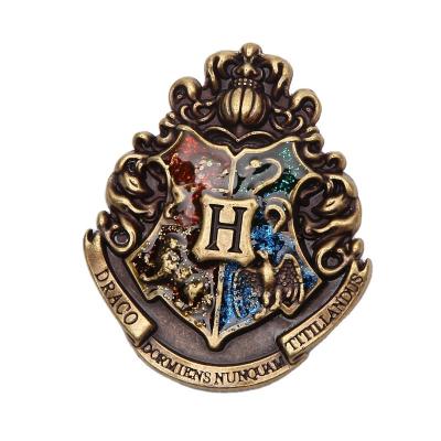 China High Quality Hogwarts Nickel Free British Magical University Movie Badge Anime Pin To Make Children's Dreams Come True for sale