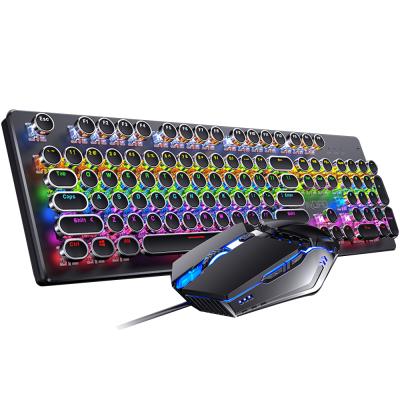 China For Home Office Rainbow Backlight USB RGB Keyboard Cable Mechanical Mouse Set Combo Optical Gaming for sale