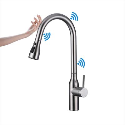 China Sense Faucets Customized 304 Stainless Steel Smart Touch Sensor Kitchen Mixer Tap for sale