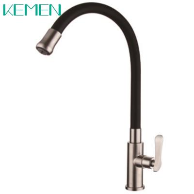 China Modern Design 304 Stainless Steel Faucet Cold Water Kitchen Faucet Silicon Tube for sale