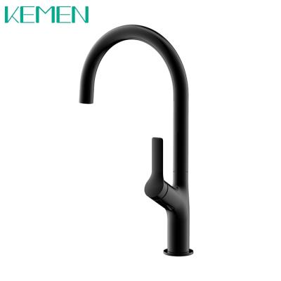 China Modern Stylish Matte Black Faucet 304 Stainless Steel Kitchen Taps Hot and Cold Water Kitchen Faucet Mixer for sale