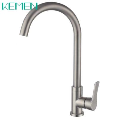 China 304 Stainless Steel Modern Contemporary Style Single Cold Water Faucet Kitchen Sink Faucet for sale