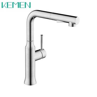 China Modern High Quality Kitchen Faucet 304 Stainless Steel Fashion Single Handle Pull Out Kitchen Faucet for sale