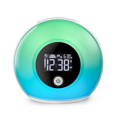 China LED Digital Clock Wireless Analog Sunrise Wake Up Light Night Light Alarm Clock Set Up Speaker for sale