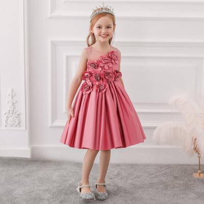 China parride customized girl's birthday dresses three-dimensional flower children wedding dresses princess skirts for sale