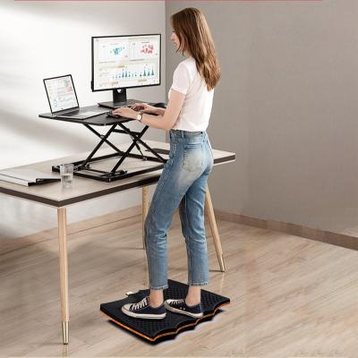 China Desk Standing PU Foam Desk Standing Mat With Anti Fatigue Bar Wooden Shimmy Balance Board for sale