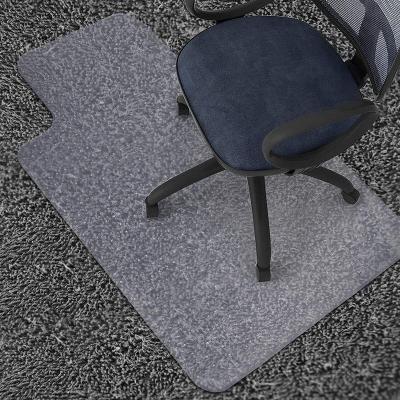 China Non-slip Easy Roll Up Non-Slip Durable Transparent Soft Glass PVC Chair Mat for sale