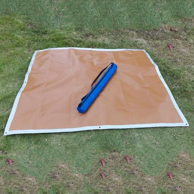 China Stored Camping Deck Flame Retardant Folding Protector Fire Pit Lawn Mat Grill And BBQ Mat Protector For Wood And Charcoal Burning for sale