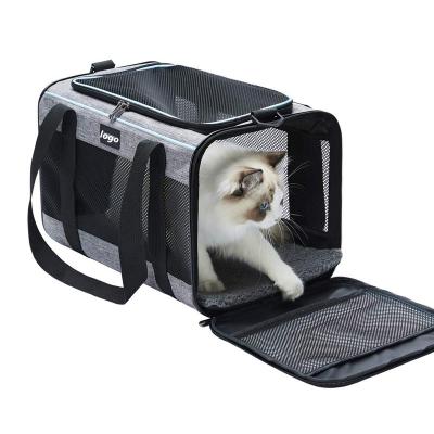 China Amazon Partner Pet Carrier Bag Sustainable Airline Approved Small Dog Carrier Soft Sided Folding Portable Travel Dog Carrier for sale