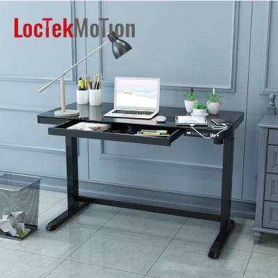 China LoctekMotion ET118-N (Size) Tabletop USB Charging Desk Workstation Office Furniture Adjustable Table Glass Stand for sale