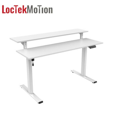 China Single-Motor Double-Zone Two Ergonomic Electric Height Adjustable Table Top Two-Person Adjustable (Height) Desk Loctek ET114F-5528 for sale