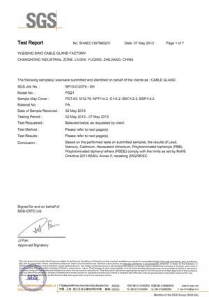 ROHS - Sino Cable Gland Factory