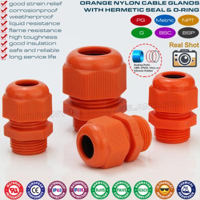 China M12~M75 Metric Red Nylon Cable Sealing Glands & PG7~PG48 PG Plastic Adjustable Screwable Cable Glands à venda