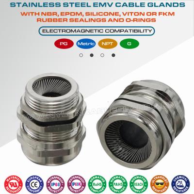 China EMC/EMV-Stainel- und Stahlkabeldrüsen SS304, SS316, SS316L für abgeschirmte EMC-Kabel zu verkaufen