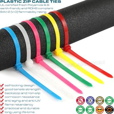 China Enlaces de cable de plástico autobloqueables de alta calidad Enlaces de corbata de plástico ecológicos con CE, ROHS, REACH, UV en venta