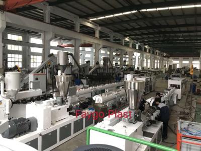 China Konischer Doppelschneckenextruder, Plastikverdrängungs-Maschine für PVC-Material-Produkt zu verkaufen