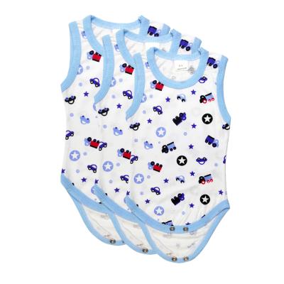 China Wholesale Children's Clothing Baby Vest Overalls Summer Cotton 3pcs Factory Short Sportswear Sleeveless Climbing Newborn Clothes r for sale