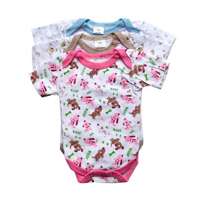 China Wholesale Multi Color Cotton 100% Cotton Baby Clothing Khaki Short Sleeve 0-9 Months 3 Size Triangle Pet Bag Khaki Overalls Clothes for sale