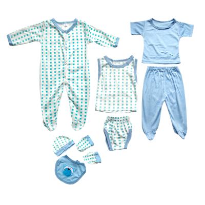 China Breathable baby clothes 0 to 9 monthsnew born baby clothesSocks and glovesPrinted and embroidered 8 piece setpolyester cotton for sale