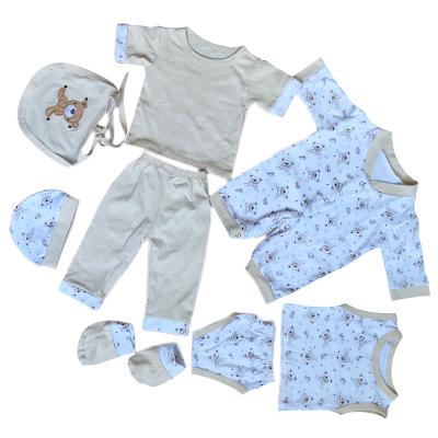 China Wholesale Yiwu Baby Clothes Breathable Cotton Baby Clothes 8 Sets Pure Cotton Newborn Baby Clothes Printed Baby Rompers for sale