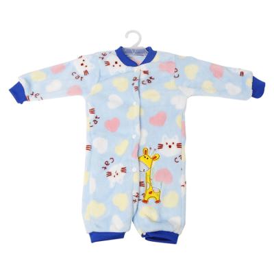 China Cute soft and comfortable crawling male of newborn overalls autumn and winter flannel Spandex/polyester long-sleeved baby dungarees overalls for sale