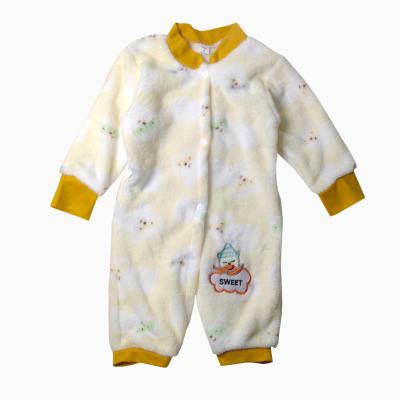 China Flannel Baby Crawling Romper Overalls Spandex/Polyester Production, Soft And Comfortable Newborn Crawling Printed Long Sleeve Customized for sale