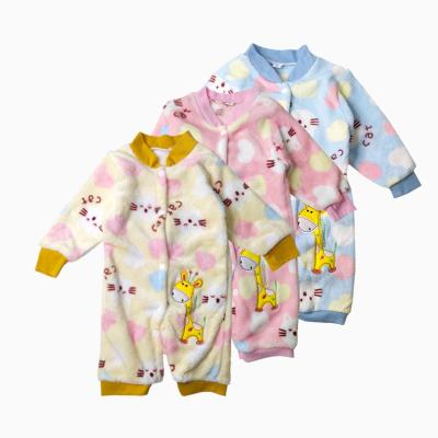 China Spandex/Polyester Manufacturer Produces Flannel Baby Sack Fart Clothes Cartoon Printing Long Sleeve Newborn Crawling Clothes, Soft and Comfort for sale