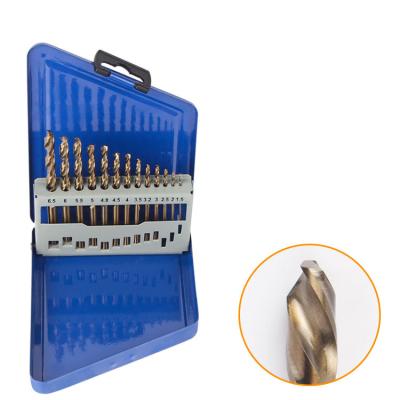 China 13 Piece Full Hss Iron Precision Drilling Hss Twist Grinding Wood Drill Bits for sale