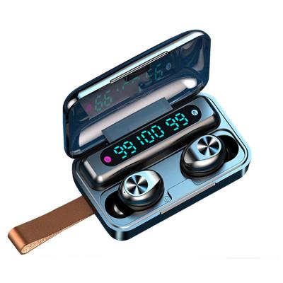 China 9D 2000mAh Stereo Sound Power Bank 3 LED Touch Control CVC Display 8.0 Noise Reduction 9D TWS 5.0 Mini Earphone Wireless Headset for sale