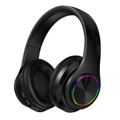 China With B39 Colorful LED Light Earphone BT5.0 Headband Headphones Foldable Over Ear Wireless Headphones With Microphone for sale