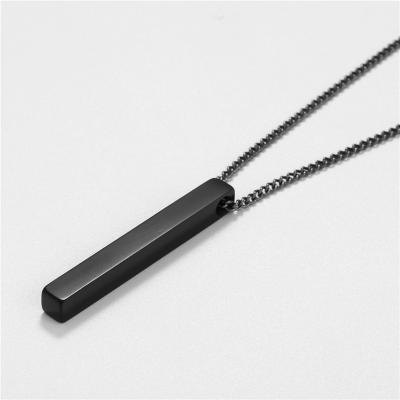 China Wholesale Europe and America Bar Pendant Necklace Custom Name Letter 50 Necklace 55 Stainless Steel Women DIY Logo Pendant Necklaces Men And 60cm for sale