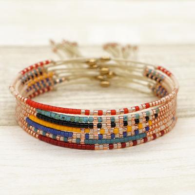 China Japanese Style CLASSIC Color Beaded Hand - Woven Direct Bead Miyuki Rice Woman Bracelets From Manufacturers for sale