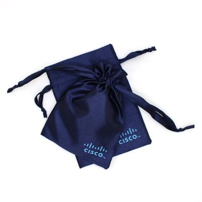 China High Quality Silk Ribbon Gift Bag Stain Packaging Bag With Drawstring For Jewelry, Satin Wig Bag for sale