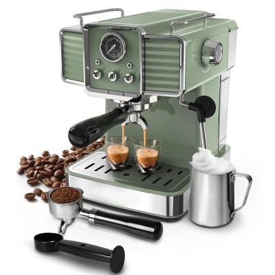 China Hotel Espresso Coffee Machine with Milk Frother Steamer Wand, Professional Coffee Maker, Removable Water Tank, Cappuccino, Latte for sale