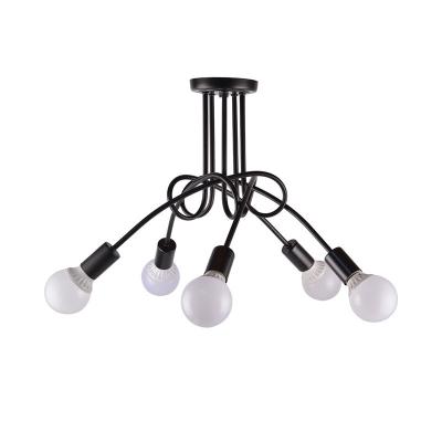 China Black and White Wrought Iron LED Retro Lamp Living Room Ceiling Lamp Decoration Home Lighting E27 Modern American Ceiling Lamp for sale