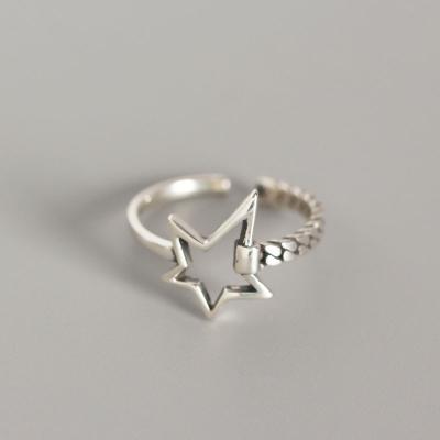 China Fashionable Unique Design Sterling Silver 925 Star Shaped Wholesale Rings For Women Girls for sale