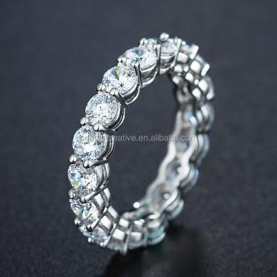 China Cute Fashion 925 Sterling Silver Cubic Zirconia Eternity Ring For Women for sale