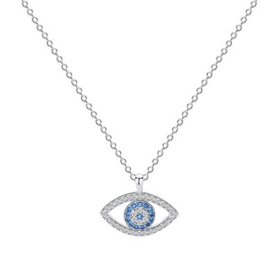 China Hiphop Women Fashion Design S925 Silver Devil Eye CZ Diamonds Shinning Necklace for sale