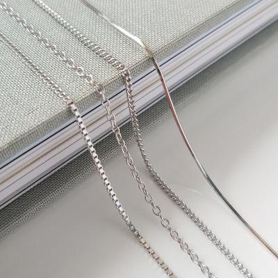 China FASHIONABLE Wholesale White Gold Plated 925 Sterling Silver Clavicle Chain Necklace With 5cm Extender Chain for sale