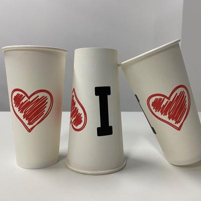 China Handmade Disposable Plastic Container Paper Cup Takeaway Eco Friendly Color Printing Can Be Logo Customized Cup for sale