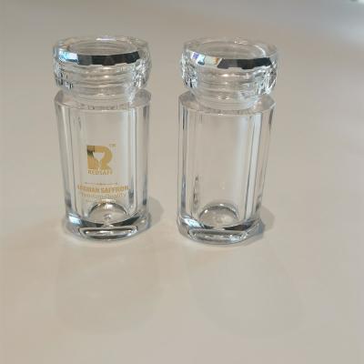 China Single Container 2g Transparent Saffron Powder Herbal Candy Saffron Packing Bottle Plastic Fanny Bottles for sale