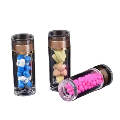 China Medicine 10ml, 15ml, 20ml Small Plastic Bottle Refillable Powder Tube Capsule Candy Bottle for sale