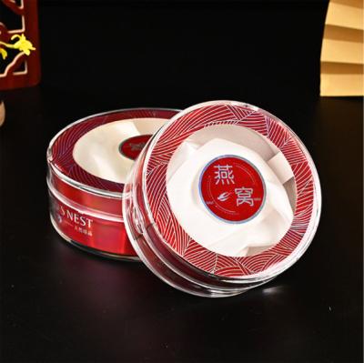 Cina Handmade round plastic box food storage container 50g 100g birdnest box with lock in vendita