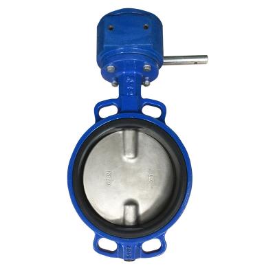 China General DN50 Double Shaft Half Wafer Butterfly Valve With Turbine Head for sale