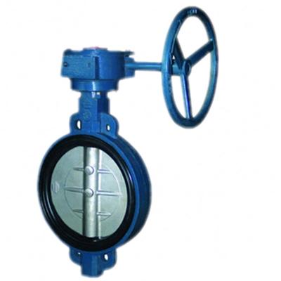 China General wcb DN100 cast iron wafer type with gear box butterfly valve for sale