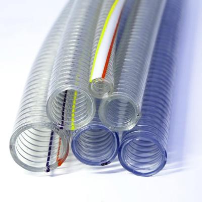 China Drawing And Conveying Reliable And Cheap Reinforced Gold Hose Spring Hose Steel Wire PVC Water Supplier for sale