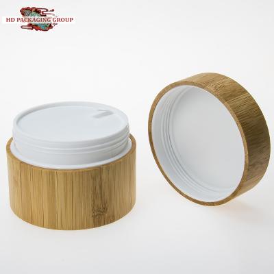 China Household Products High Grade 10g Facial Cosmetic Bamboo Cream Jar Bamboo Eye Cream Packaging Box With PP Inner Container for sale