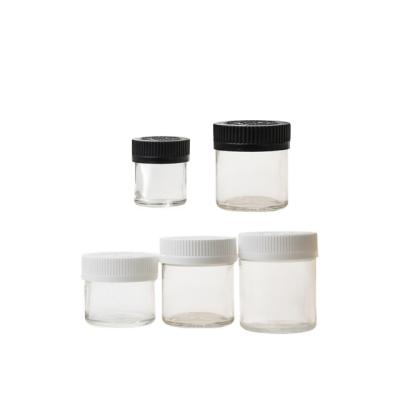 China Personal Care 2oz Round Airtight Glass Jars With Lid Child Resistant Glass Jar for sale