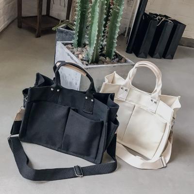 China Low MOQ black tote bag large canvas fashion tote bag bolsas de tela bags white women handbags for sale